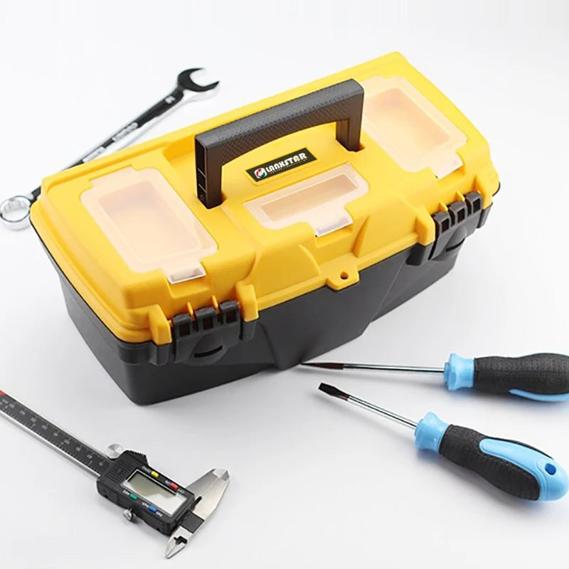 15 Inch Hardware Tools box, Plastic Thick Combination Suitcase Electrician Carpenter Electric Drill Storage Box