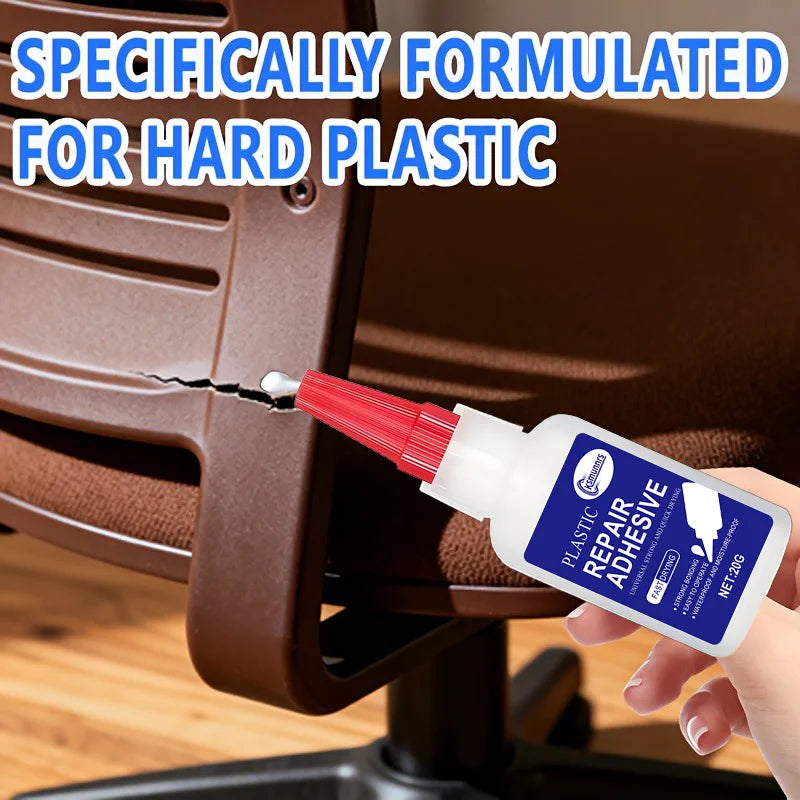 New Plastic Stool Repair Glue - Instant Bonding That Won't Fall Off! Quickly Fixes Cracks, Broken Legs, and Missing Corners. Hig