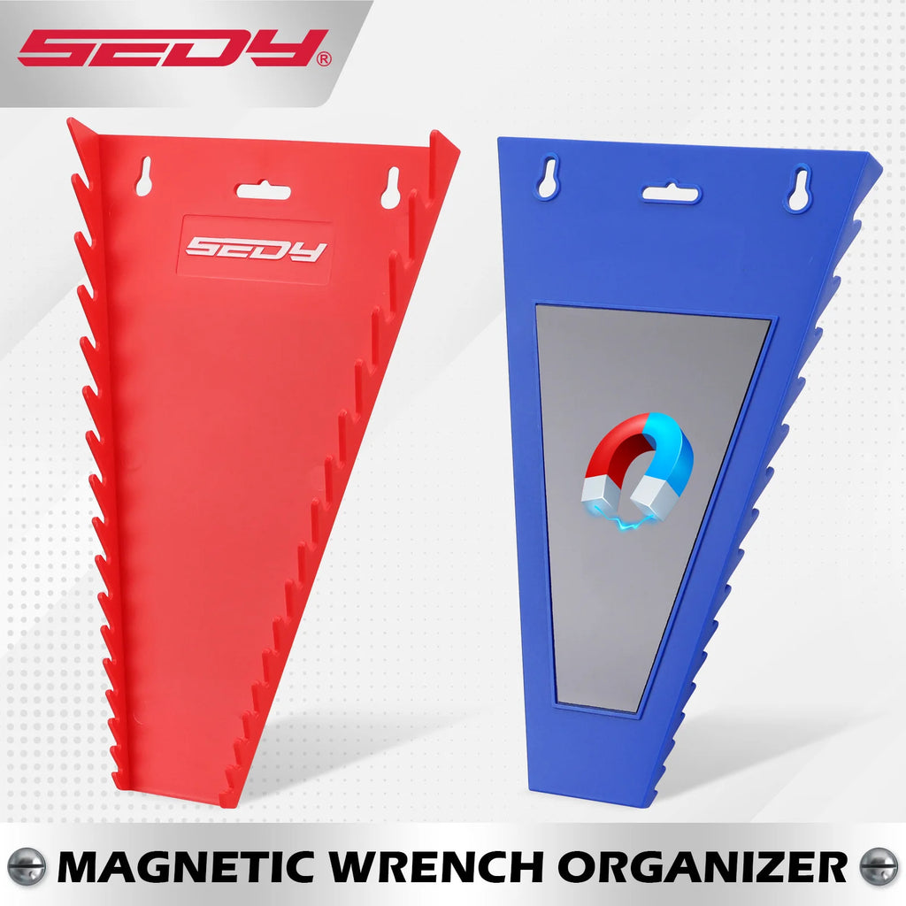SEDY 2-Pack Magnetic Wrench Organizer 32-Slot Premium Wrench Rack Holder Tool Trays for Toolboxes Drawer Storage