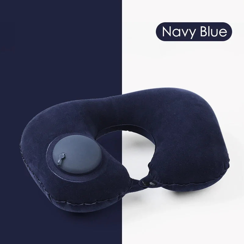 Inflatable Foot Mat Flocking High-speed Train Leg Pillow Portable Inflatable Footstool U-shaped Pillow Portable Car Footstool