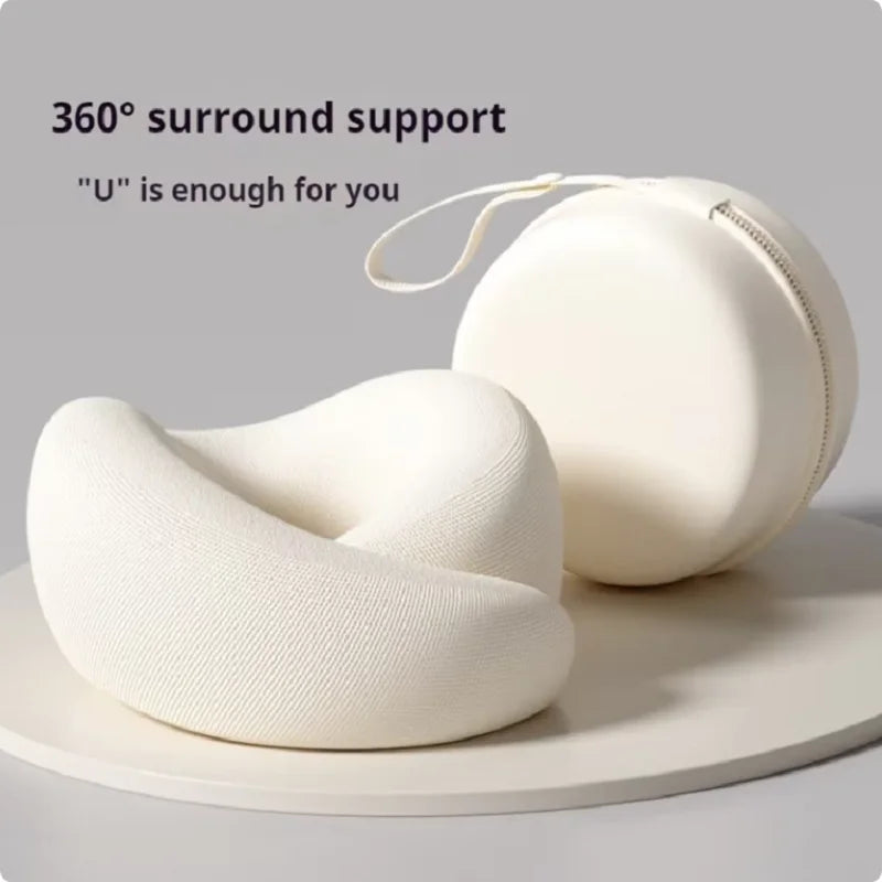 U-Shaped Neck Pillow Neck Support Slow Rebound Adjustable Travel Neck Pillow Washable Memory Foam Sleep Nap Pillows Travel Use