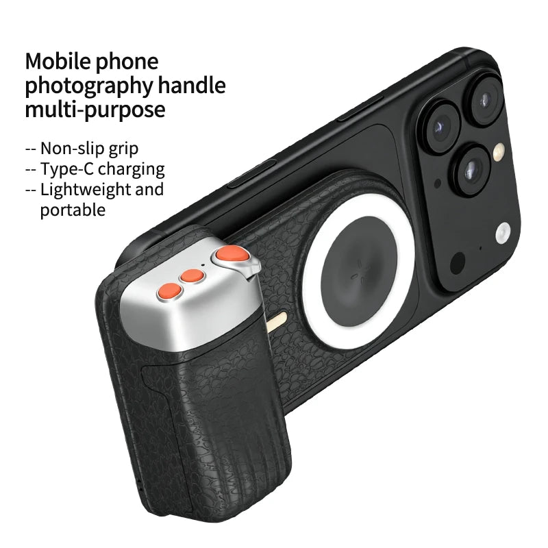 Lenovo Magnetic Camera Grip with Bluetooth Assistant Ring Light Selfie Mode Adjustable Focus and Shutter Button For MagSafe