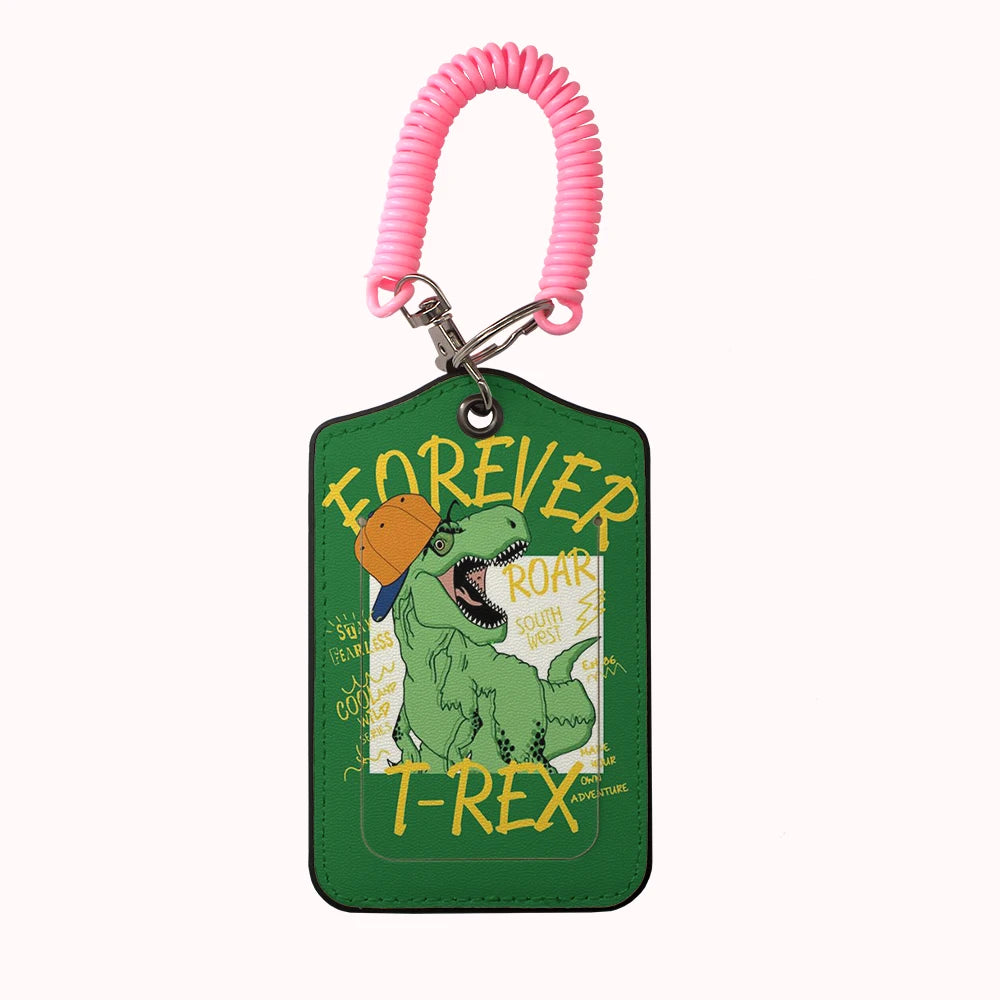 HOT AnimalsDinosaur Team Leather Business Luggage Tag Suitcase Address Label Luggage Boarding Case Label Name ID Address Clip