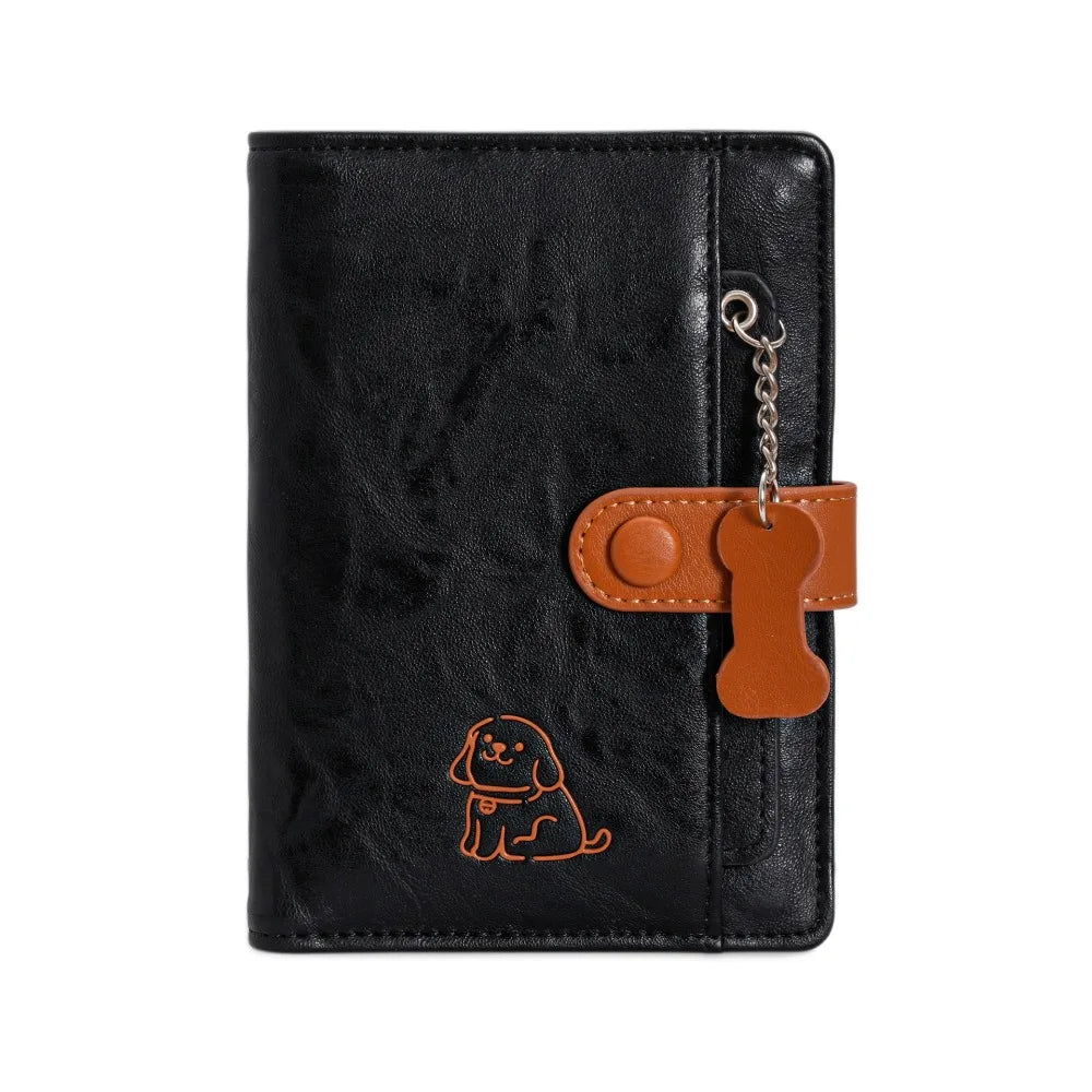 Creative Card Holder PU Passport Bag Purse Passport Cover Travel Wallet Airplane Check-in Cute Puppy Passport Clip Women