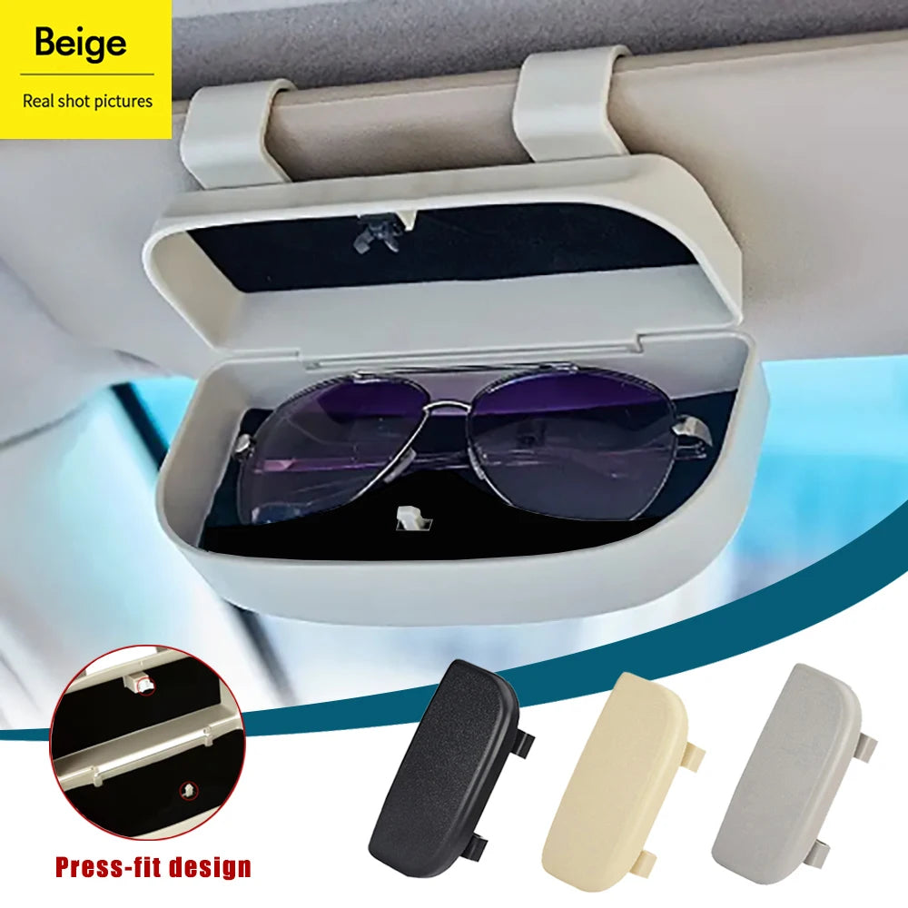 Multifunctional Car Sun Visor Glasses Box Portable Sunglasses Holder Driving Eyeglass Case Auto Storage Cars Interior Accessorie