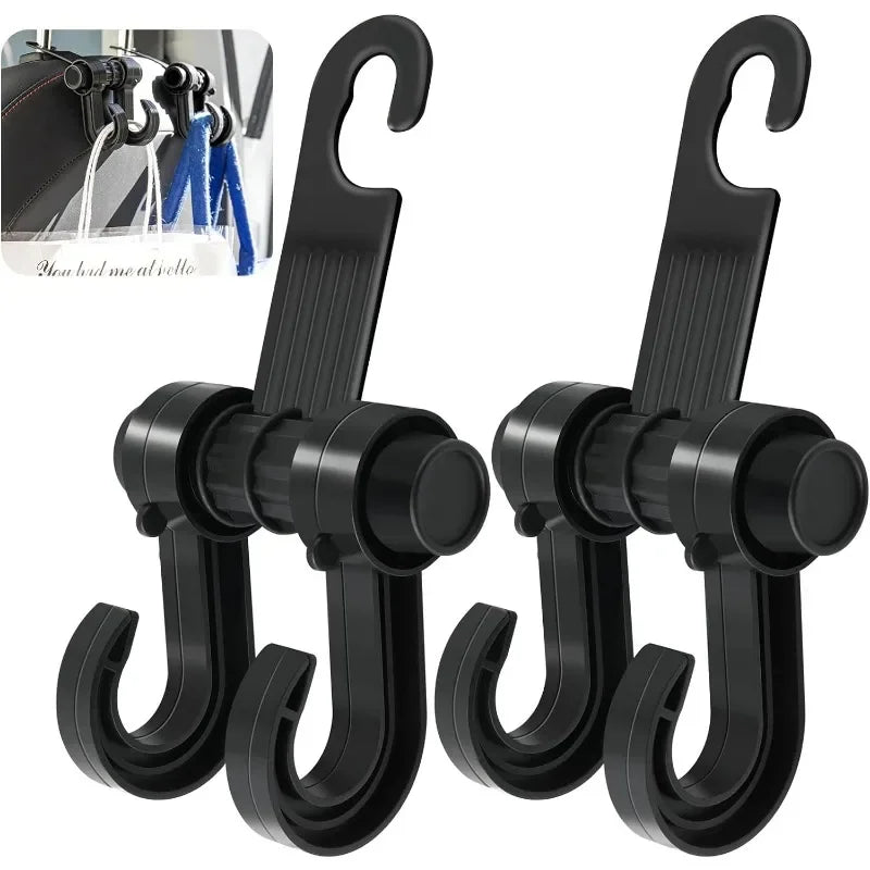 2Pcs Universal Car Seat Back Storage Hook Sundries Hanger Bag Holder Multifunction Car Hooks Vehicle Storage Organizer