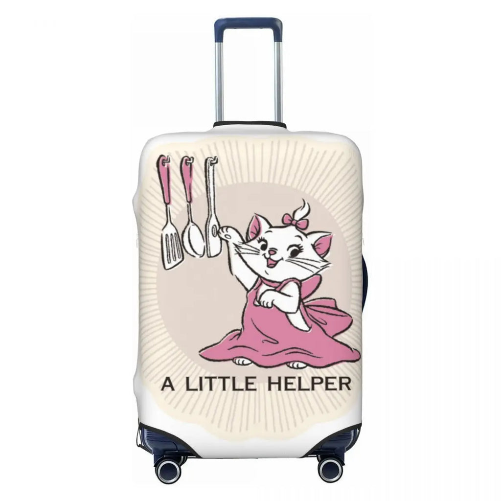 CustomM-Marie Cat Cartoon Travel Luggage Cover Elastic Suitcase Cover Protector Fit 18-32 Inch