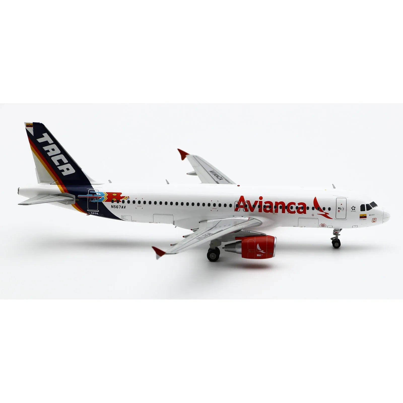 LH2431 Alloy Collectible Plane Gift JC Wings 1:200 Avianca TACA Retro Livery Airbus A320 Diecast Aircraft JET Model N567AV