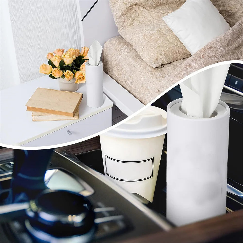 1pc 16cm Cylindrical Tissue Box Car Tissue Box,Creative Roll Paper Draw Paper Storage Box  Also Suitable for Kitchen Living Room