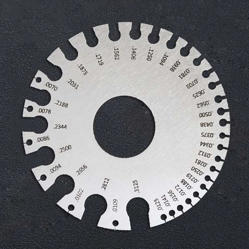 1pc 0-36 Round AWG SWG Wire Gauge Thickness Ruler Gauge Diameter Stainless Steel Measurer Tool