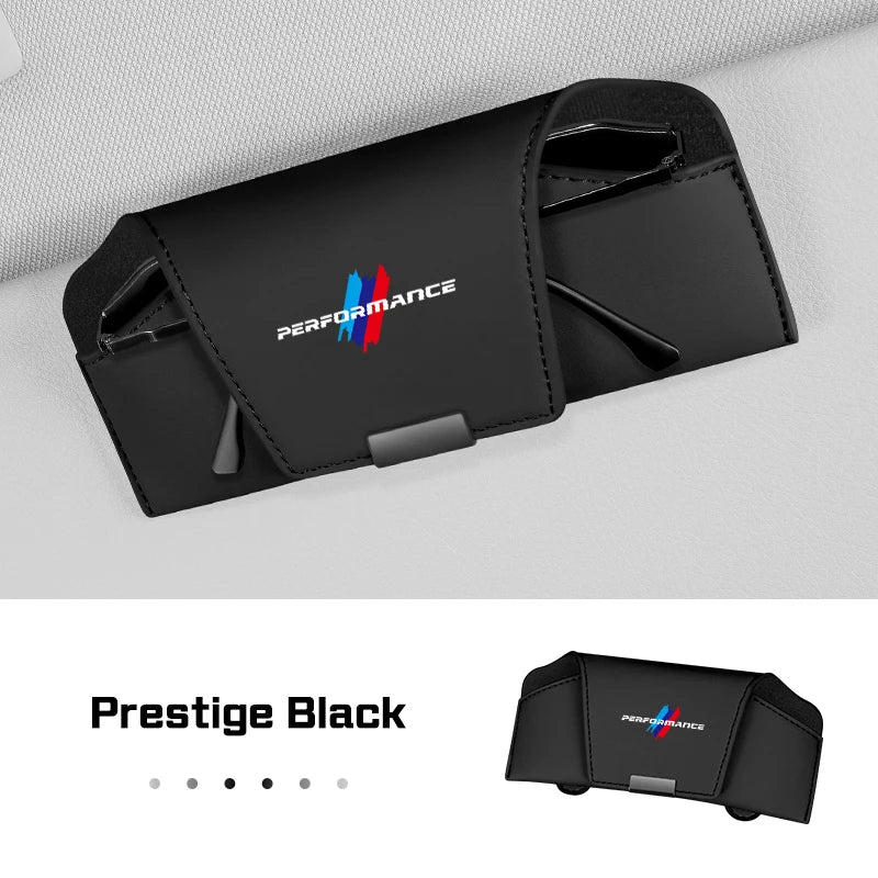 Magnetic Leather Car Visor Glasses Box Portable for BMW X1 X3 X5 X6 X7 1 3 5 6 7 Series G20 G30 G11 F15 F16 i7 Sunglasses Holder