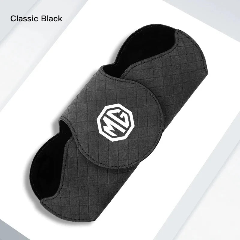 1Pc Woven Suede Car Sun Visor Sunglasses Holder for MG ZS EV HS EHS PHEV MG3 MG4 MG5 MG6 MG7 GT Dual Slot Eyeglass Storage Case