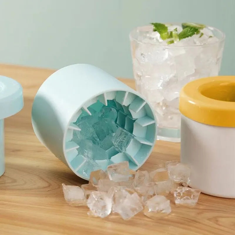 40/60 Ice Cubes Silicone Mold Round Ice Bucket Ice Storage Box Household DIY Refrigerator Freeze Ice Maker Creative Barware Tool