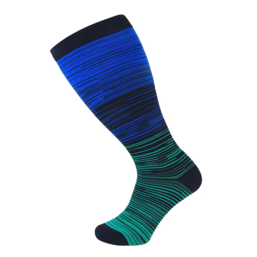 2XL-7XL Plus Size 20-30 mmHg Compression Socks for Women Men Wide Calf Extra Large Knee High Flight Sock for Circulation Support
