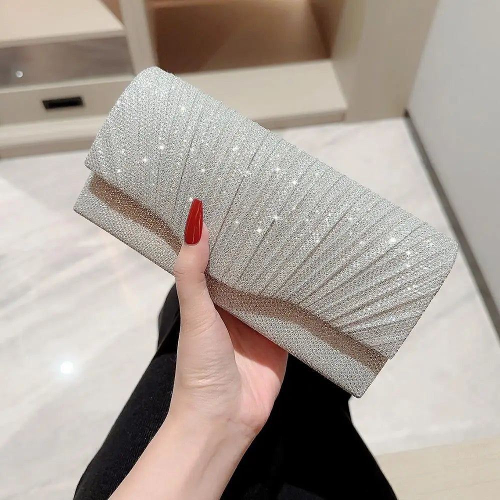 Ladies Shiny Clutch Fashionable Fashion Elegant Purse Evening Clutch Bag Glossy Gold Envelope Bag For Red Carpet Events Weddings