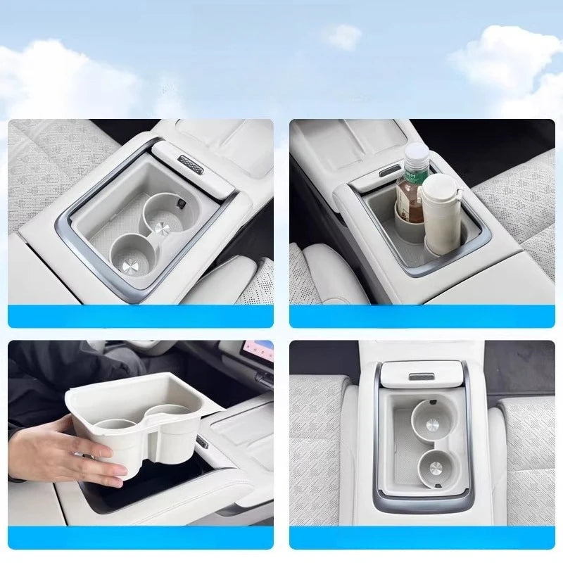 For 2025-2026 ZEEKR 7X Refresh Version Cup Holder Pad Set Central Control Silicone Storage Cushion Interior Accessories
