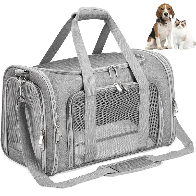Portable Pet Carrier for Small Medium Cat Dog Lightweight Travel Cat Crate Soft Side Pet Handbag Carriers with Breathable Mesh