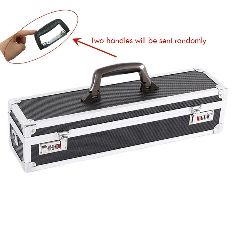 Aluminum Tool Case - Foam Insert, Storage Case Organizer with Shoulder Strap for Knives, 50cm Length X 12cm Width X 12cm Height