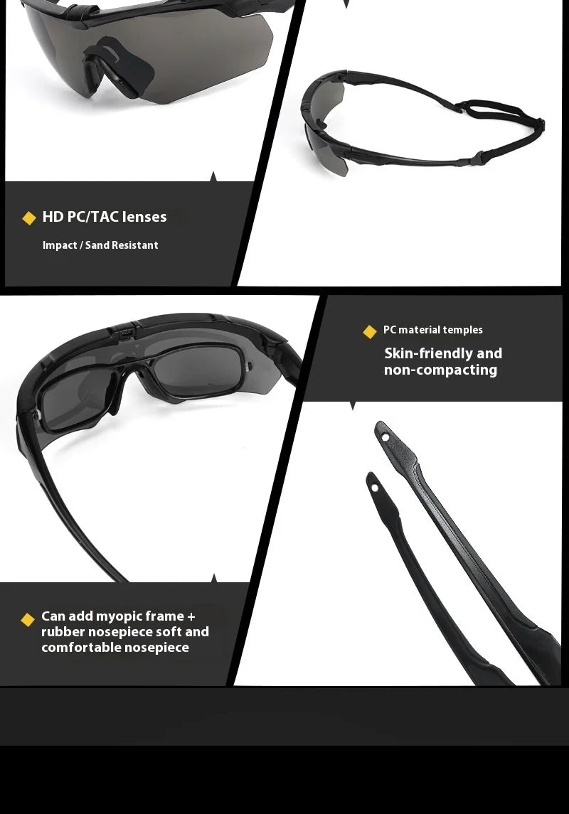 JSJM Outdoor Military 2.0MM Tactical Goggles Windproof Dustproof CS Shooting UV400 Safe Protective Glasses Mountaineering Gafas