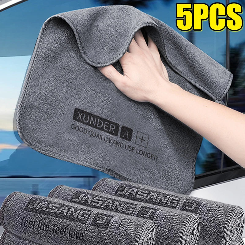 1/3/5PC High-end Microfiber Car Washing Towel Auto Cleaning  Hemming Car Care Detailing Cloth Water Absorption Car Rag