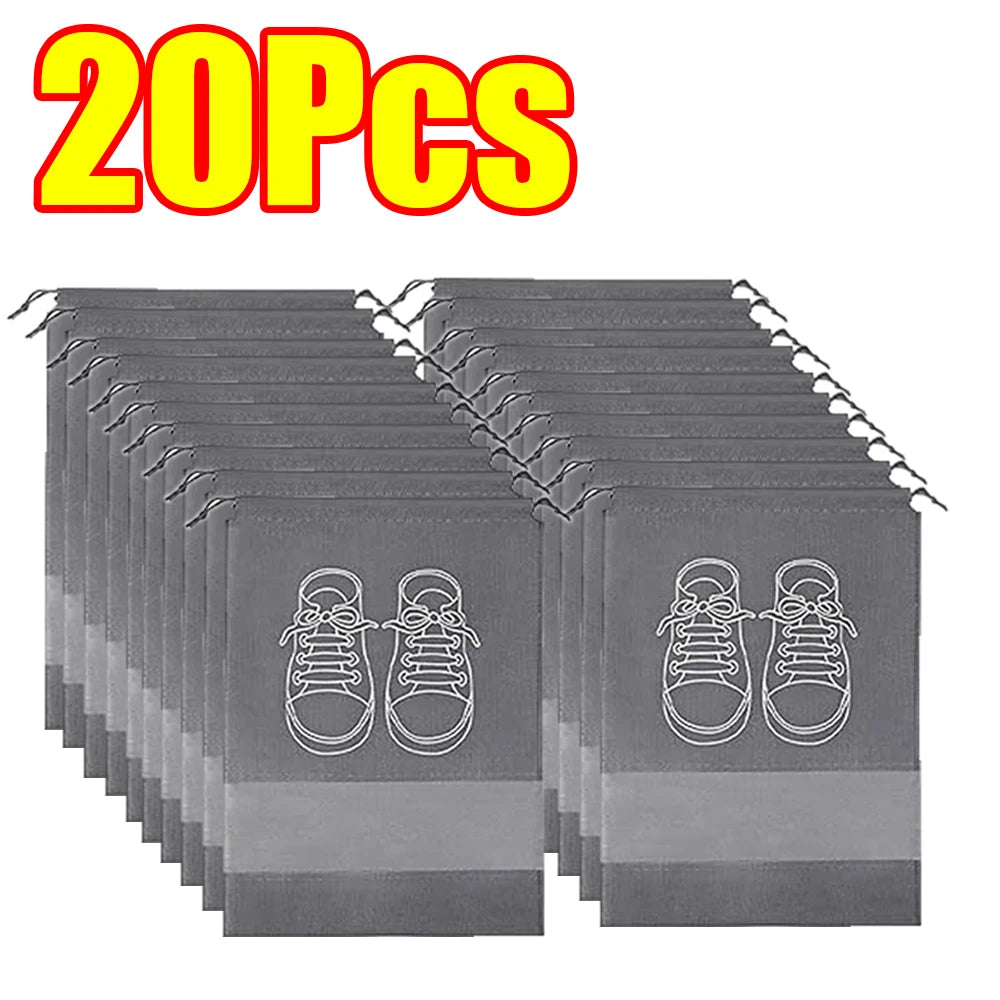 1-50Pcs Shoes Storage Organizer Bags Waterproof Pocket Clothing Classified Hanging Bag Non-Woven Shoe Dust Bags Moistureproof