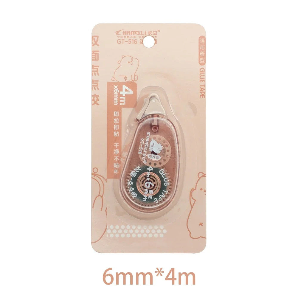 6m*6mm Dot Glue Tape DIY Scrapbooking Creative Stationery School Supplies Transparent Double Sided Adhesive Roller Tape