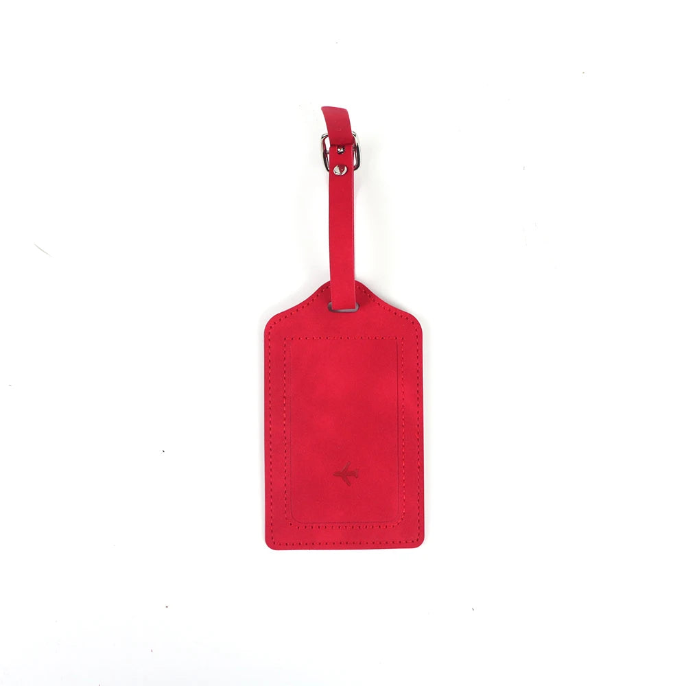 Customized Name PU Leather Name Tag Travel Anti-Loss Accessory Luggage Tag Leather Luggage Boarding Pass