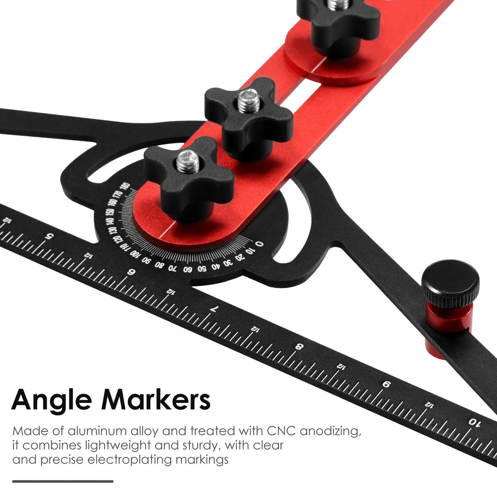 Stair Tread Template Tool Double Solid Nut Locking Stair Measuring Tool Easy to Use Stair Measuring Ruler for Risers and Shelves
