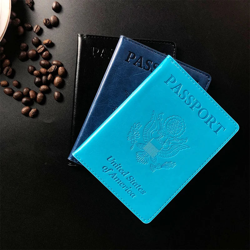 Travel Passport Cover Card Protector Women Men Embossing Travel ID&Document Passport Holder Business PU Leather Wallet Case NEW