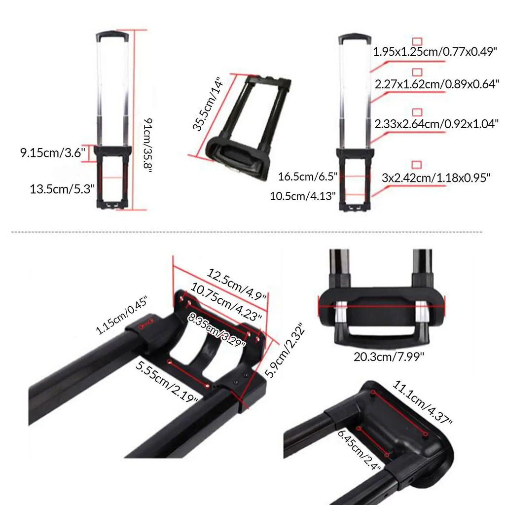 Suitcase Telescopic Handle, Travel Luggage Durable Iron Spare Parts Suitcase Pull Out Rod Spare,Telescoping Travel Case Parts
