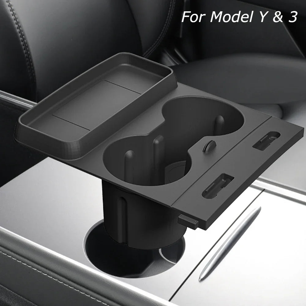 For Tesla Model Y Model 3 Highland Silicone Water Cup Holder Central Control Storage Box Drinks Holder Tray Car Accessories