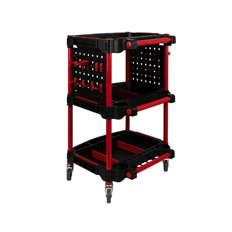 Rolling Storage 3 Layer Platform Hand Plastic Tool Trolley Workshop Cart Wheel Stainless Steel