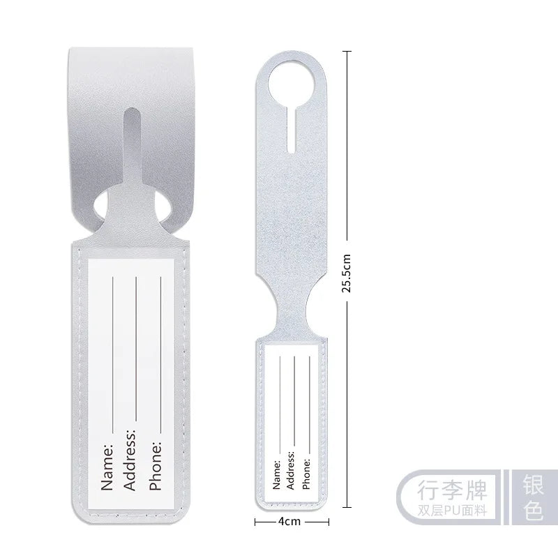 Fashion Integrated Luggage Name Tag Anti Loss Travel Luggage Tag Solid Color Luggage Tags Suitcase Label Travel Accessories