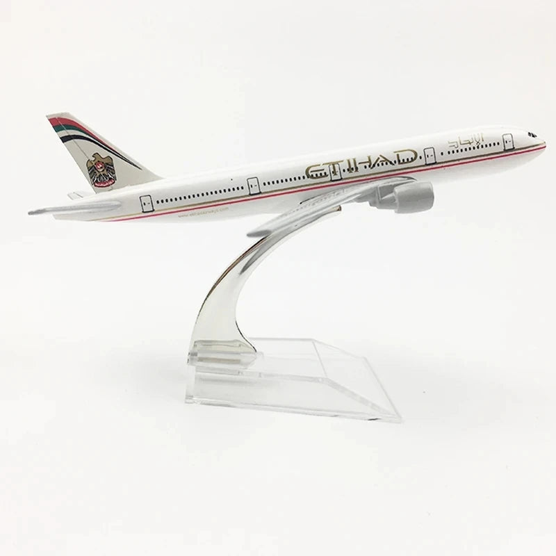 16CM Child Toy Plane 1/400 B777 Etihad Airlines Alloy Aircraft Toys Child Metal Scale Aircraft Models
