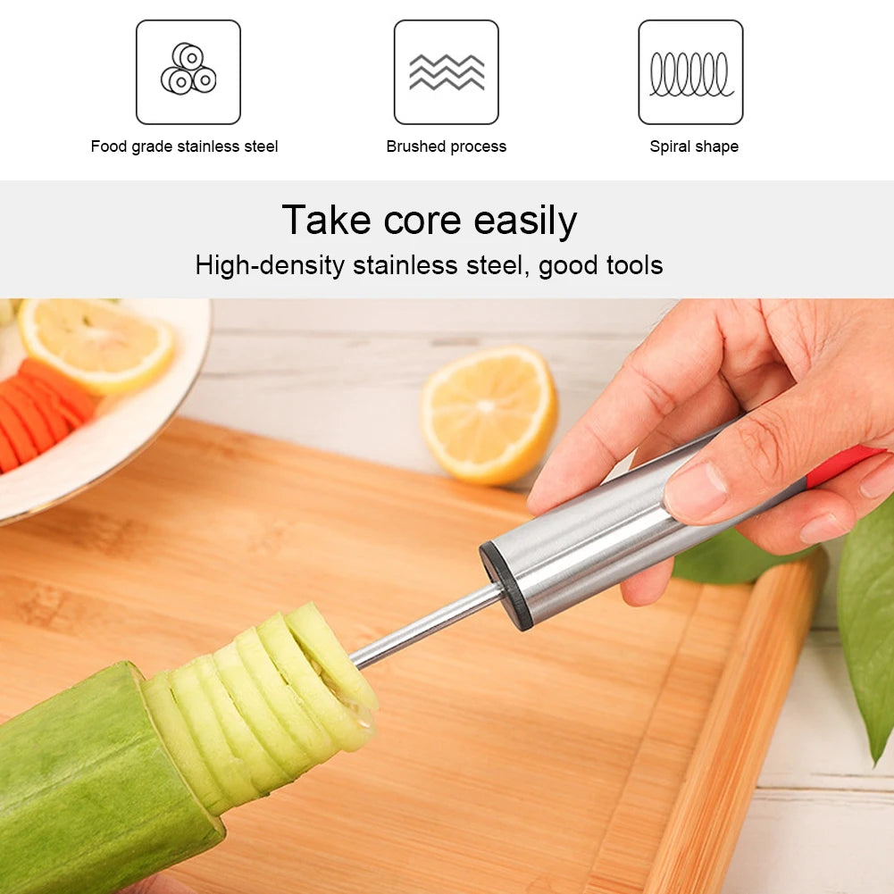 Drill Vegetable Fruit Corer With Ergonomic Anti-Slip Handle Denucleator for Coring Hollowing Out Zucchini Potatoes Carrot Pear