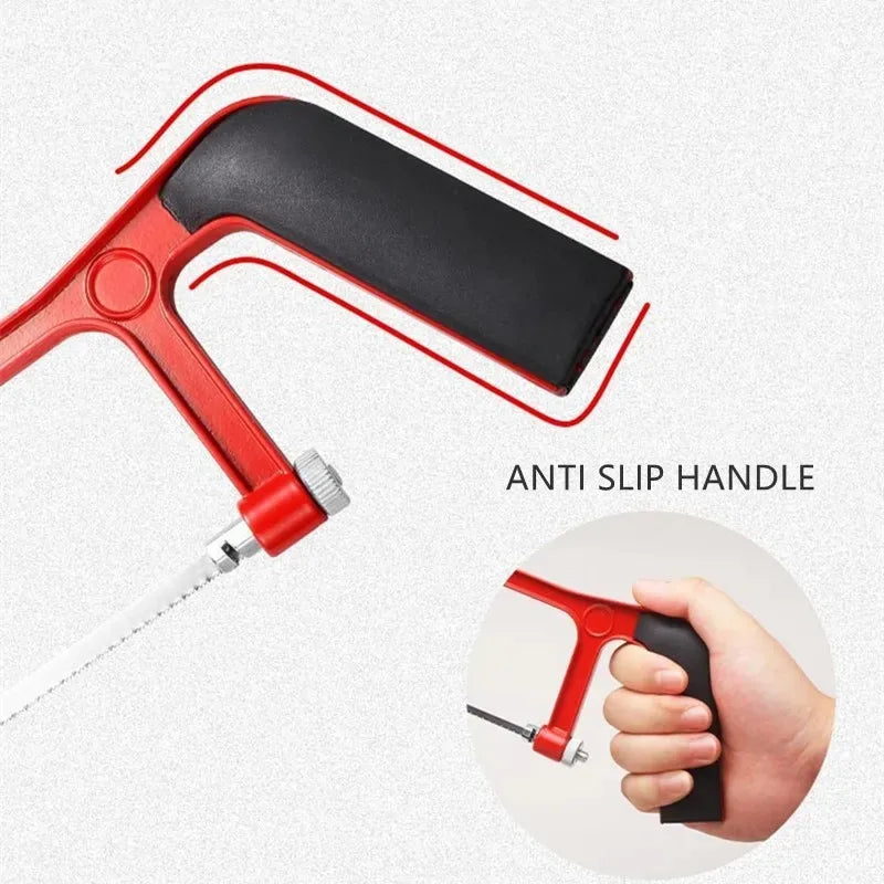 4 in 1 All-Purpose Mini Hand Saw Set, Includes Frame & 4 Blades for Cutting Wood, Metal Pipes, PVC & DIY Home Projects