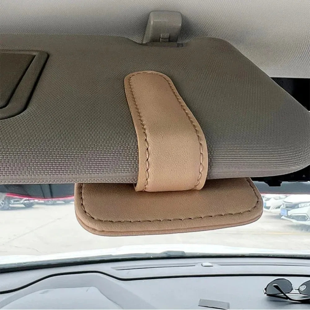 Car Sun Visor Glasses Holder - Multifunctional Sunglasses Clip, Card Ticket Organizer & Pen Case for Women