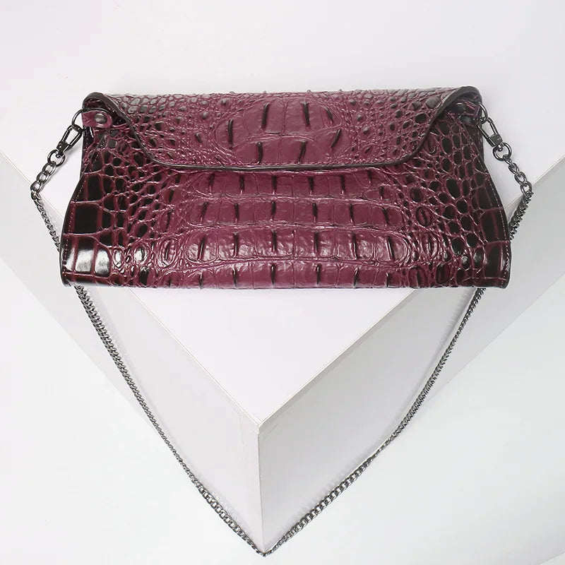 XMESSUN New Crocodile Pattern Clutch Bags for Women Trendy Pouch Envelope Bag Female Travel Phone Purses and Shoulder Bags