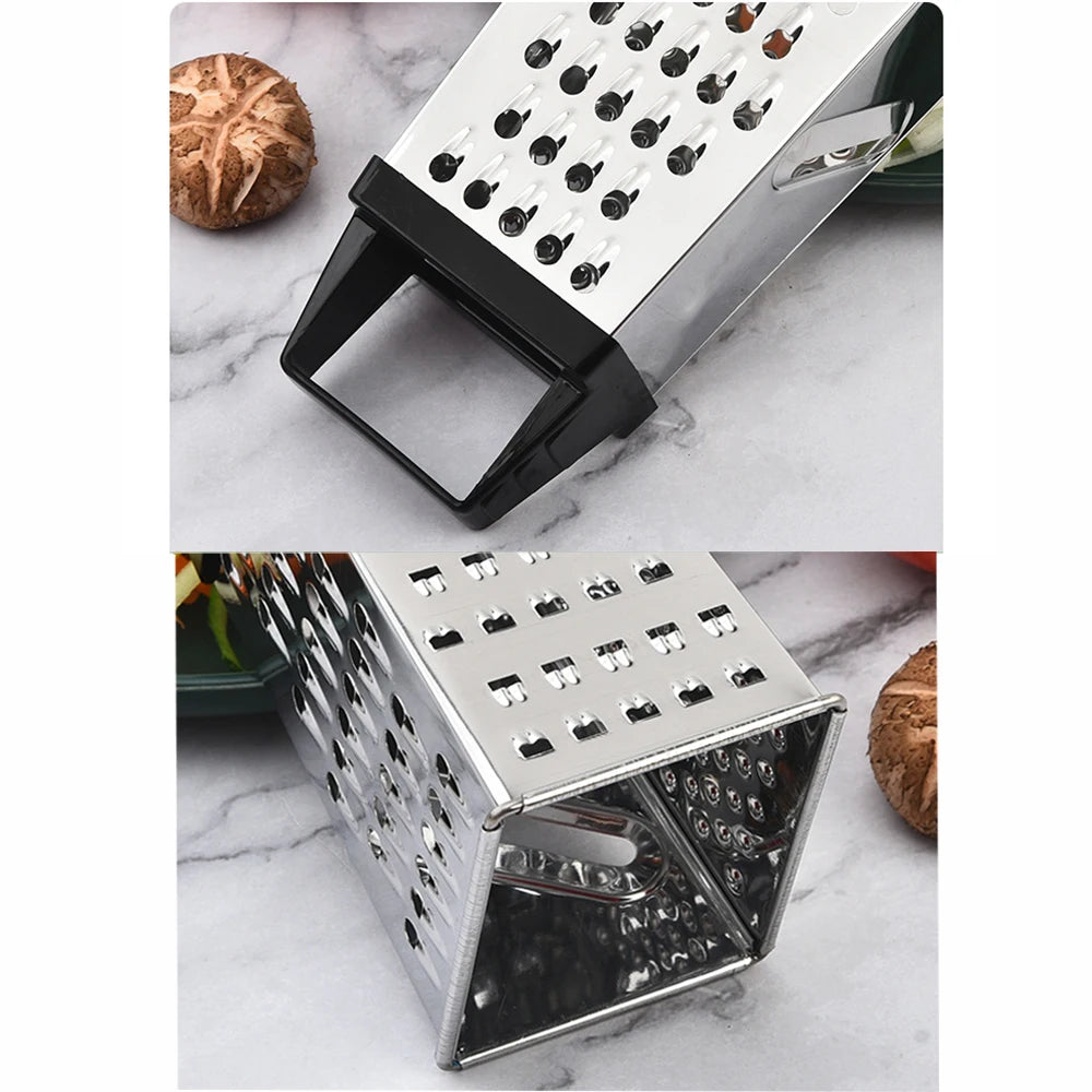 1pc Stainless Steel Four-sided Grater Vertical Vegetable Grater Multifunctional Household Stereo Melon Slicer