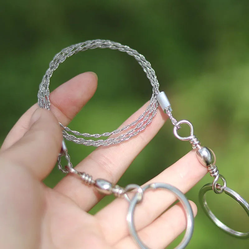 1Pc Portable Stainless Steel Cable Saw Metal Wire Saw Hand Pocket String Rope Saw Emergency Survival Cutting Tool Camping Travel