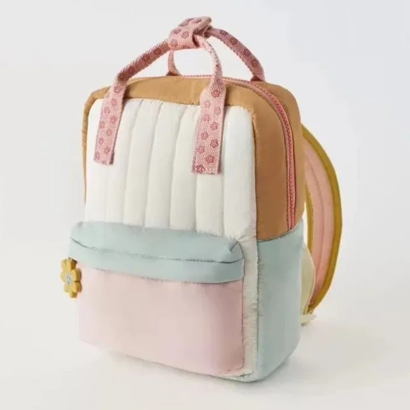 Lightweight Children's Backpack with Cute Sunflower Pendant Colorful Design School Bag for Girls Boys Portable Kids Shopping Bag