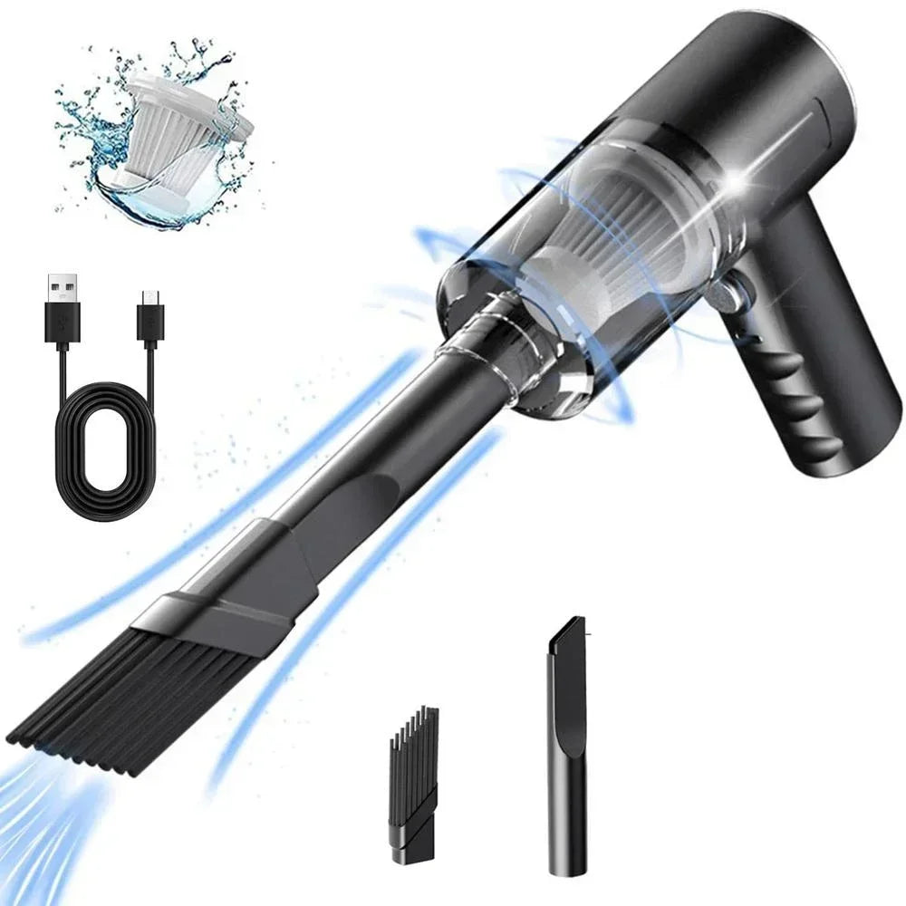 1PC Black Wireless Vacuum Cleaner 120W High Power Portable Handheld Dual Use for Home And Car Cleaning