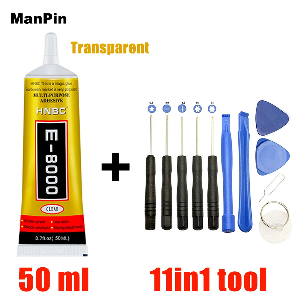 E800 Glue Adhesive Phone Screen Back Cover Middle Frame Warped Edge DIY Handicrafts Metal Paste Screwdriver Crowbar Repair Tool