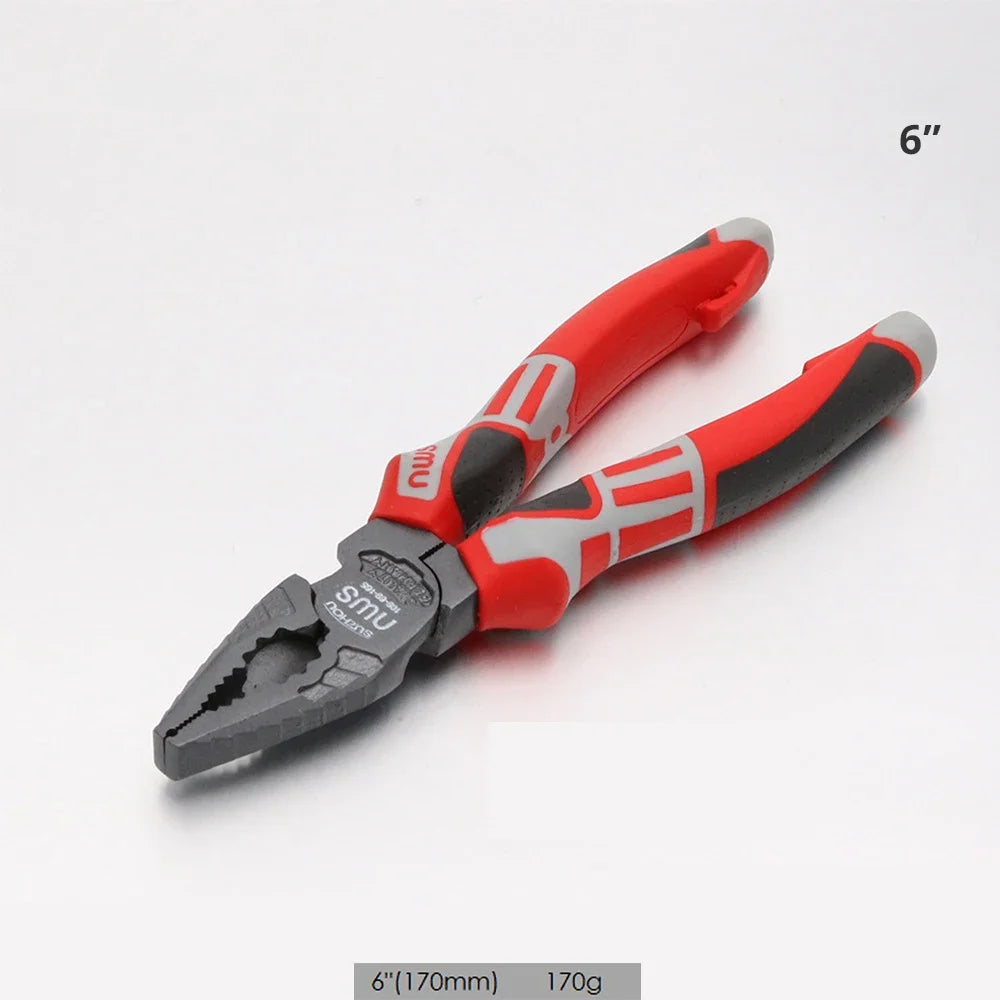 6-8 Inch Cr-V Steel Wire Pliers Wire Cutter Sharp Nose Pliers Diagonal Nose Pliers Industrial Grade Hand Tools for Electricians