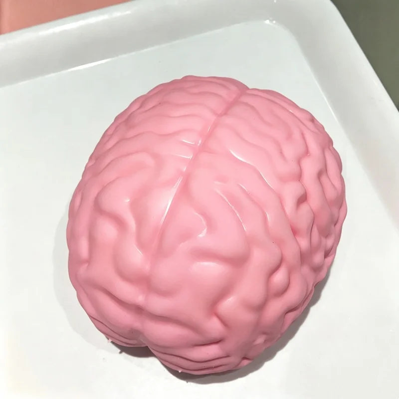 Squishy Jumbo Simulated Brain Fidget Toy Big Brain Model Stress Ball Halloween Prop Squeeze Toy ASMR Anxiety Relief Toys Decor