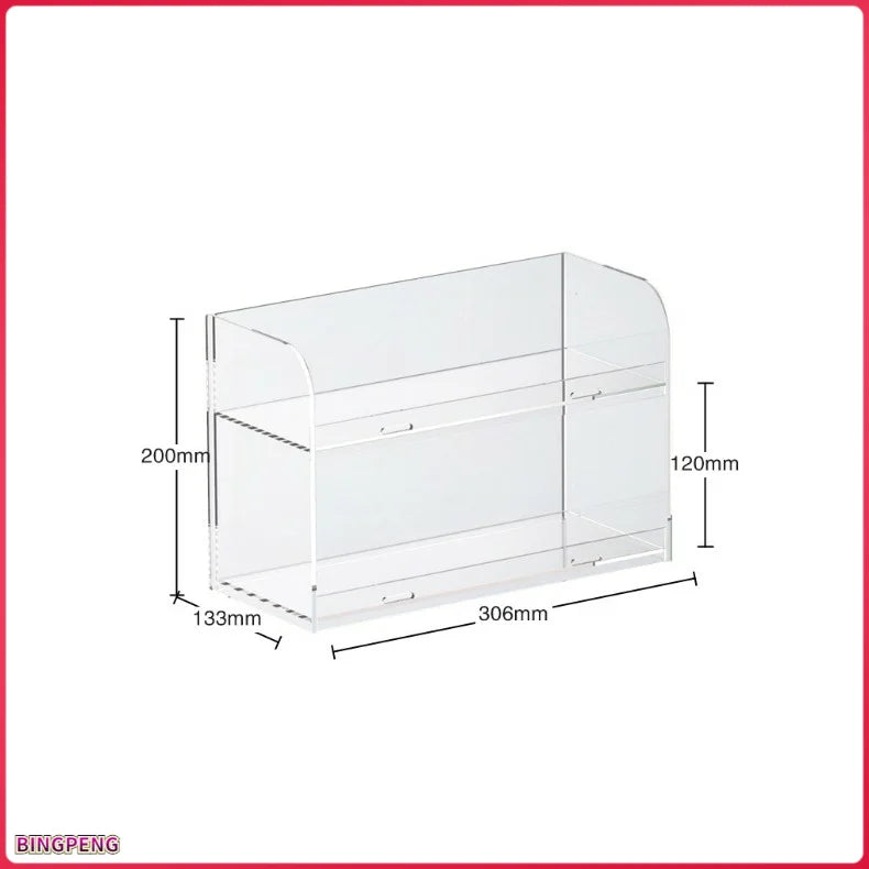 Clear Acrylic Multi-layer Tier Display Case with Door Storage Box for Model Cars Building Blocks Figures Collectibles