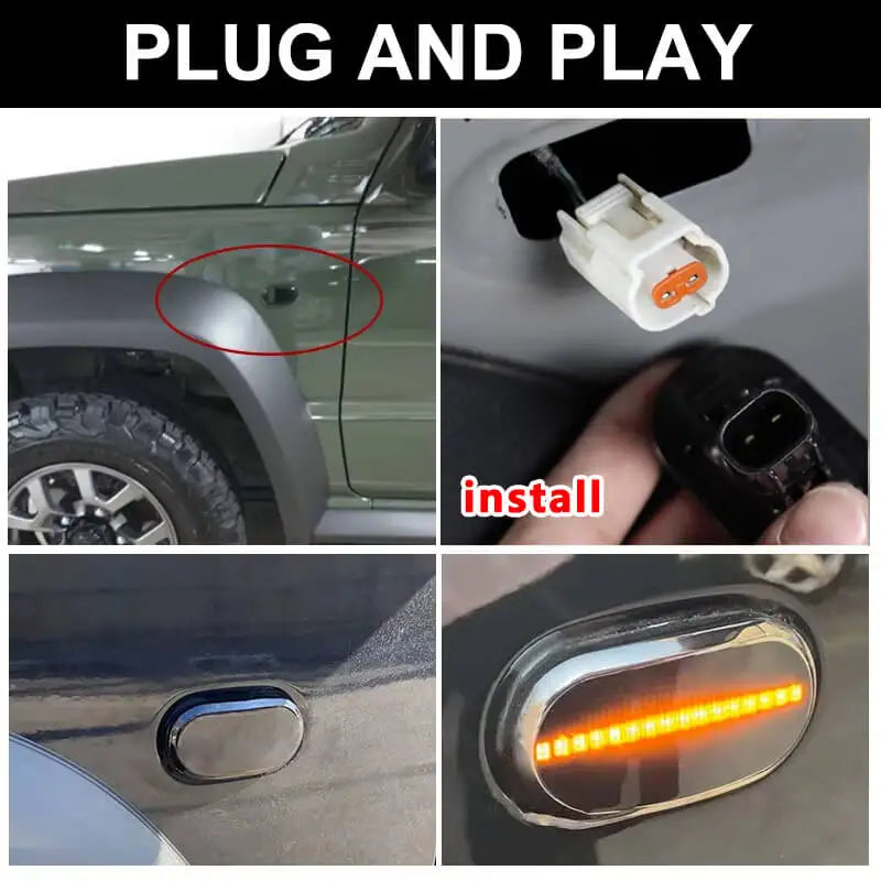 2x Led Side Marker Turn Signal Light Amber Dynamic Sequential Turn Signal Lamps For SUZUKI JIMNY JB64W JB74 JB23 JB64, Smoked