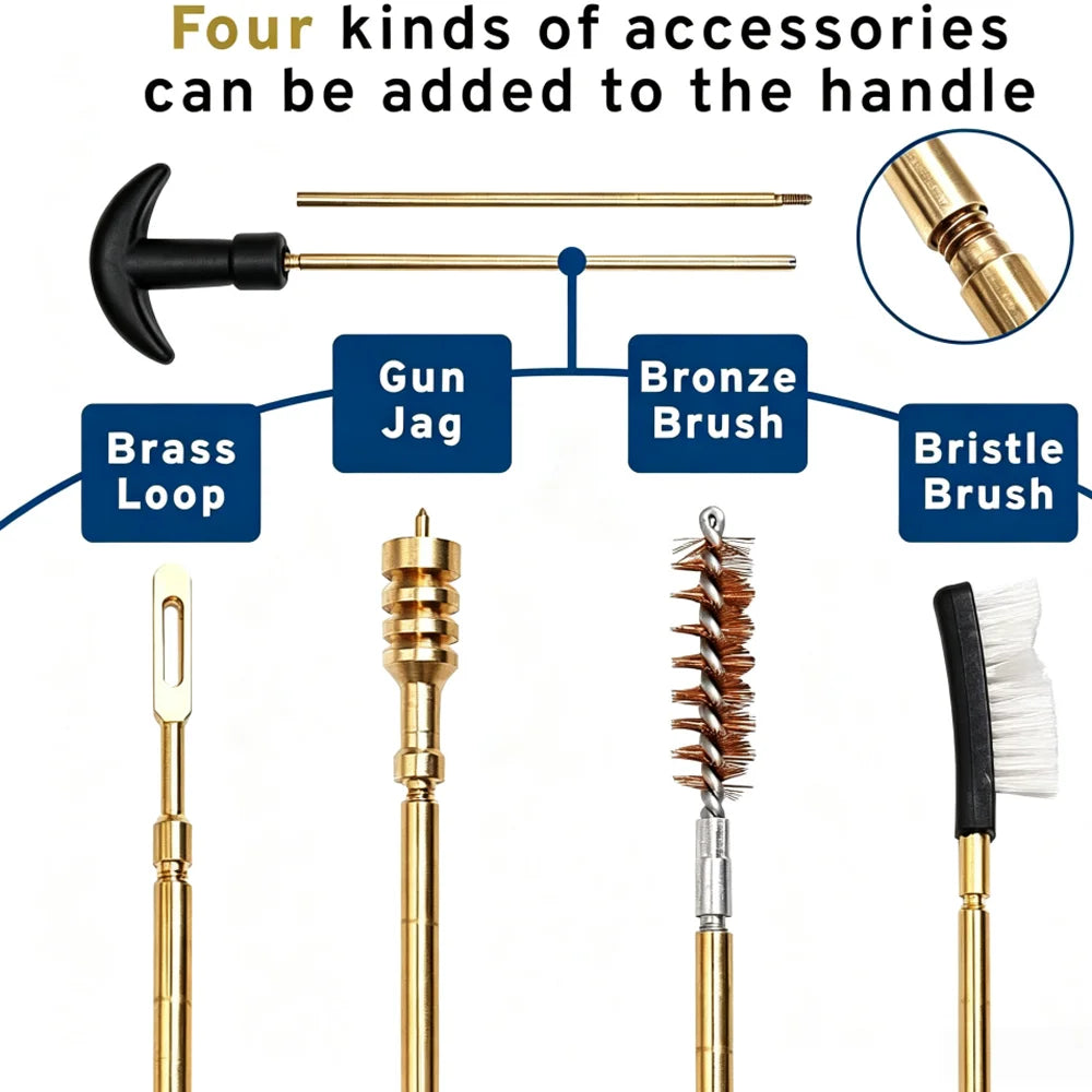 Universal Pistol Gun Cleaning Kit.22 .357 .38 9mm .45 Caliber Hunting Handgun Cleaning Tools for Shooting Maintenance