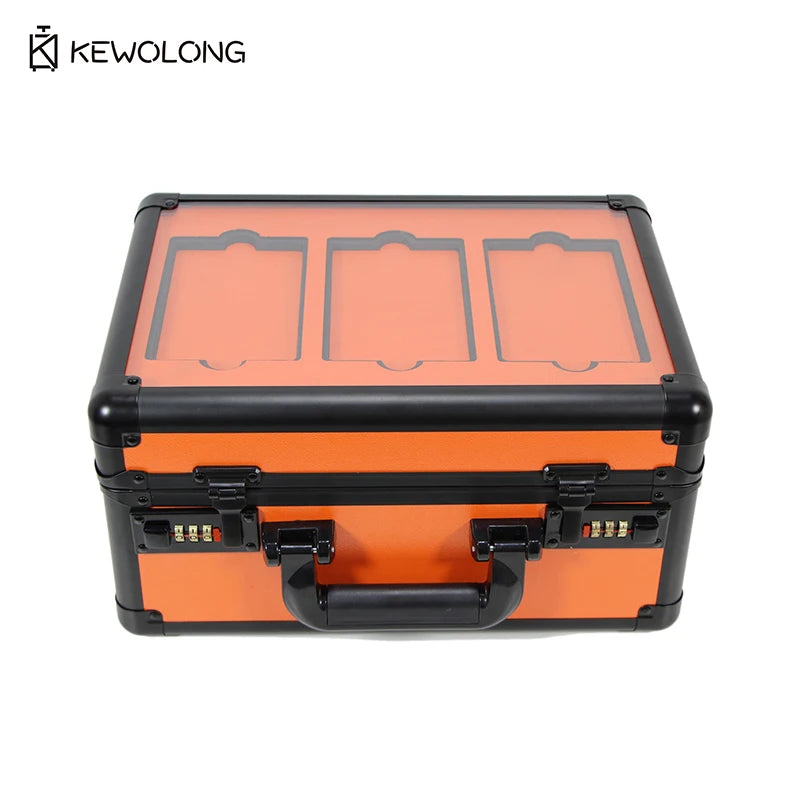 Aluminum Alloy Graded Card Storage Box, Double Layer 3 Slot PSA BGS Trading Card Case, Secure Lockable Carrying Case