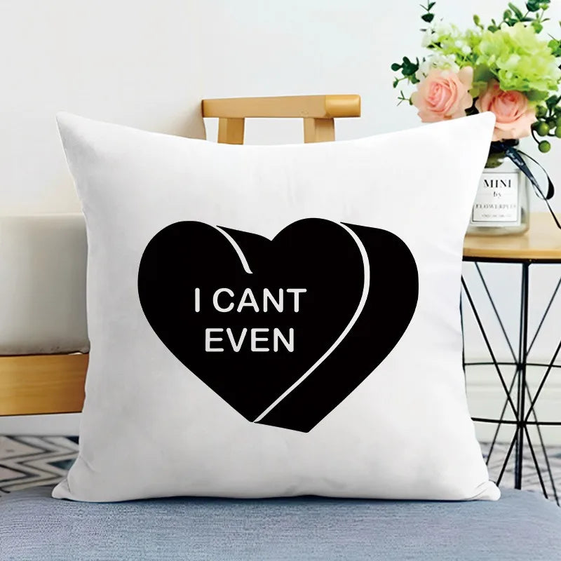 Black and White Ins Style Double-sided Printed pillow cover Short plush Suitable living rooms bedrooms sofas throw cushion cover